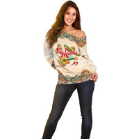 Mamacita Cinco De Mayo Spirit Off Shoulder Sweater