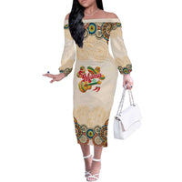Mamacita Cinco De Mayo Spirit Off The Shoulder Long Sleeve Dress