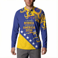 Custom Bosnia Football Dream 2026 Button Sweatshirt Take Me To America