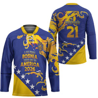 Custom Bosnia Football Dream 2026 Hockey Jersey Take Me To America