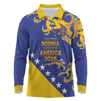 Custom Bosnia Football Dream 2026 Long Sleeve Polo Shirt Take Me To America