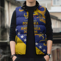 Custom Bosnia Football Dream 2026 Sleeveless Puffer Jacket Take Me To America