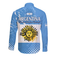 Argentina National Flag Day Long Sleeve Button Shirt Da de la Bandera Nacional - Wonder Print Shop