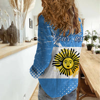 Custom Argentina National Flag Day Women Casual Shirt Da de la Bandera Nacional - Wonder Print Shop