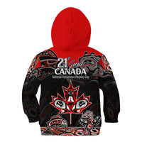 Canada National Aboriginal Day Kid Hoodie Indigenous Art Stylization - Wonder Print Shop