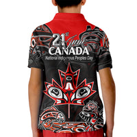 Canada National Aboriginal Day Kid Polo Shirt Indigenous Art Stylization - Wonder Print Shop
