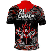 Canada National Aboriginal Day Polo Shirt Indigenous Art Stylization - Wonder Print Shop