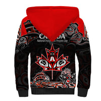 Canada National Aboriginal Day Sherpa Hoodie Indigenous Art Stylization - Wonder Print Shop