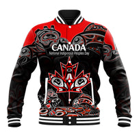 Custom Canada National Aboriginal Day Baseball Jacket Indigenous Art Stylization LT9 - Wonder Print Shop