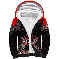 Custom Canada National Aboriginal Day Sherpa Hoodie Indigenous Art Stylization - Wonder Print Shop