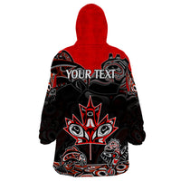 Custom Canada National Aboriginal Day Wearable Blanket Hoodie Indigenous Art Stylization - Wonder Print Shop