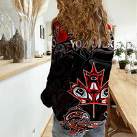 Custom Canada National Aboriginal Day Women Casual Shirt Indigenous Art Stylization - Wonder Print Shop