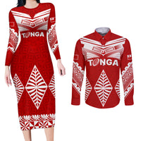Tonga Rugby Couples Matching Long Sleeve Bodycon Dress and Long Sleeve Button Shirts Proud Tongan Ngatu Kupesi World Cup 2023 No1 LT9 - Wonder Print Shop