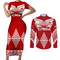 Tonga Rugby Couples Matching Short Sleeve Bodycon Dress and Long Sleeve Button Shirts Proud Tongan Ngatu Kupesi World Cup 2023 No1 LT9 - Wonder Print Shop