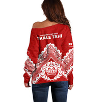 Tonga Rugby Off Shoulder Sweater Proud Tongan Ngatu Kupesi World Cup 2023 No1 - Wonder Print Shop
