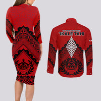 Tonga Rugby Couples Matching Long Sleeve Bodycon Dress and Long Sleeve Button Shirts Proud Tongan Ngatu Kupesi World Cup 2023 No2 LT9 - Wonder Print Shop