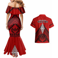 Tonga Rugby Couples Matching Mermaid Dress And Hawaiian Shirt Proud Tongan Ngatu Kupesi World Cup 2023 No2 LT9 - Wonder Print Shop