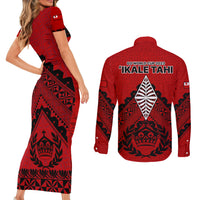 Tonga Rugby Couples Matching Short Sleeve Bodycon Dress and Long Sleeve Button Shirts Proud Tongan Ngatu Kupesi World Cup 2023 No2 LT9 - Wonder Print Shop