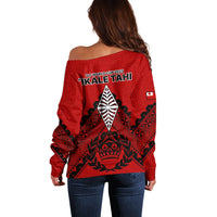 Tonga Rugby Off Shoulder Sweater Proud Tongan Ngatu Kupesi World Cup 2023 No2 - Wonder Print Shop