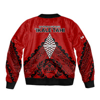 Tonga Rugby Sleeve Zip Bomber Jacket Proud Tongan Ngatu Kupesi World Cup 2023 No2 - Wonder Print Shop