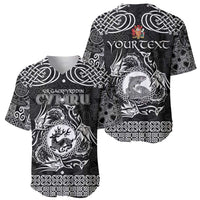 Personalized Carmarthenshire Sir Gaerfyrddin Baseball Jersey Black Deer Stag Celtic-inspired - Wonder Print Shop