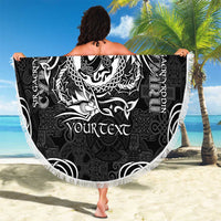 Personalized Carmarthenshire Sir Gaerfyrddin Beach Blanket Black Deer Stag Celtic-inspired - Wonder Print Shop