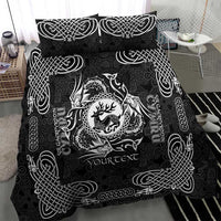 Personalized Carmarthenshire Sir Gaerfyrddin Bedding Set Black Deer Stag Celtic-inspired - Wonder Print Shop