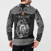 Personalized Carmarthenshire Sir Gaerfyrddin Button Sweatshirt Black Deer Stag Celtic-inspired - Wonder Print Shop