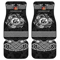 Personalized Carmarthenshire Sir Gaerfyrddin Car Mats Black Deer Stag Celtic-inspired - Wonder Print Shop
