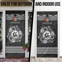 Personalized Carmarthenshire Sir Gaerfyrddin Door Cover Black Deer Stag Celtic-inspired - Wonder Print Shop