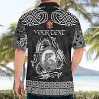 Personalized Carmarthenshire Sir Gaerfyrddin Hawaiian Shirt Black Deer Stag Celtic-inspired - Wonder Print Shop