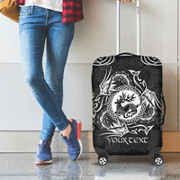 Personalized Carmarthenshire Sir Gaerfyrddin Luggage Cover Black Deer Stag Celtic-inspired - Wonder Print Shop