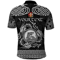 Personalized Carmarthenshire Sir Gaerfyrddin Polo Shirt Black Deer Stag Celtic-inspired - Wonder Print Shop