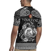 Personalized Carmarthenshire Sir Gaerfyrddin Rugby Jersey Black Deer Stag Celtic-inspired - Wonder Print Shop