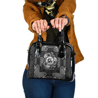 Personalized Carmarthenshire Sir Gaerfyrddin Shoulder Handbag Black Deer Stag Celtic-inspired - Wonder Print Shop