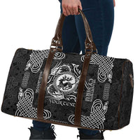 Personalized Carmarthenshire Sir Gaerfyrddin Travel Bag Black Deer Stag Celtic-inspired - Wonder Print Shop