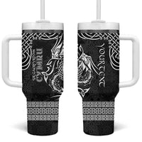 Personalized Carmarthenshire Sir Gaerfyrddin Tumbler With Handle Black Deer Stag Celtic-inspired - Wonder Print Shop