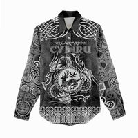 Personalized Carmarthenshire Sir Gaerfyrddin Women Casual Shirt Black Deer Stag Celtic-inspired - Wonder Print Shop