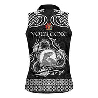 Personalized Carmarthenshire Sir Gaerfyrddin Women Sleeveless Polo Shirt Black Deer Stag Celtic-inspired - Wonder Print Shop