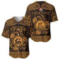Personalized Carmarthenshire Sir Gaerfyrddin Baseball Jersey Gold Deer Stag Celtic-inspired - Wonder Print Shop