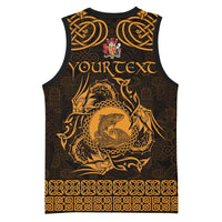 Personalized Carmarthenshire Sir Gaerfyrddin Basketball Jersey Gold Deer Stag Celtic-inspired - Wonder Print Shop