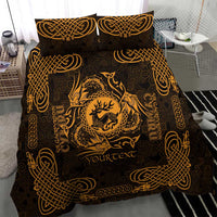 Personalized Carmarthenshire Sir Gaerfyrddin Bedding Set Gold Deer Stag Celtic-inspired - Wonder Print Shop