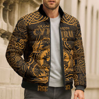 Personalized Carmarthenshire Sir Gaerfyrddin Bomber Puffer Jacket Gold Deer Stag Celtic-inspired - Wonder Print Shop