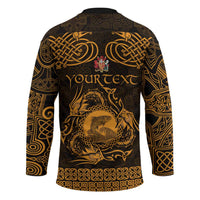 Personalized Carmarthenshire Sir Gaerfyrddin Hockey Jersey Gold Deer Stag Celtic-inspired - Wonder Print Shop