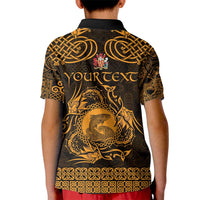 Personalized Carmarthenshire Sir Gaerfyrddin Kid Polo Shirt Gold Deer Stag Celtic-inspired - Wonder Print Shop