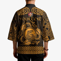 Personalized Carmarthenshire Sir Gaerfyrddin Kimono Gold Deer Stag Celtic-inspired - Wonder Print Shop