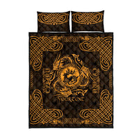 Personalized Carmarthenshire Sir Gaerfyrddin Quilt Bed Set Gold Deer Stag Celtic-inspired - Wonder Print Shop