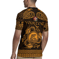 Personalized Carmarthenshire Sir Gaerfyrddin Rugby Jersey Gold Deer Stag Celtic-inspired - Wonder Print Shop