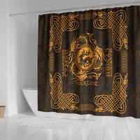 Personalized Carmarthenshire Sir Gaerfyrddin Shower Curtain Gold Deer Stag Celtic-inspired - Wonder Print Shop