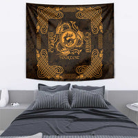 Personalized Carmarthenshire Sir Gaerfyrddin Tapestry Gold Deer Stag Celtic-inspired - Wonder Print Shop
